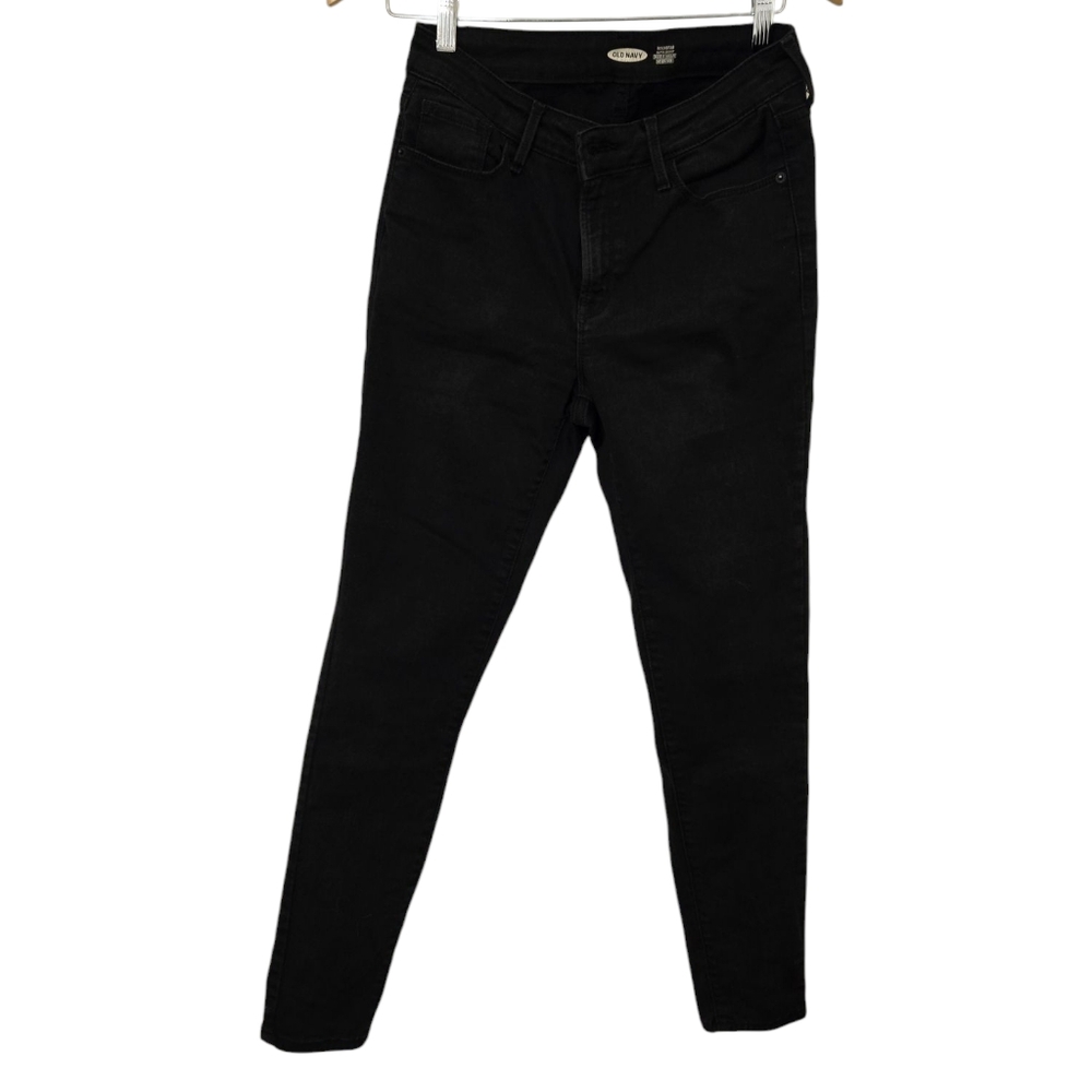 Old NAVY Women's Black Jeans Rock Star Super Skinny Size 8